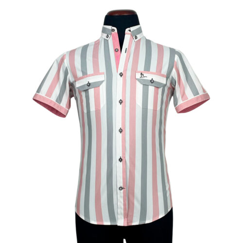 Camisa Opalo rayas rosa y gris