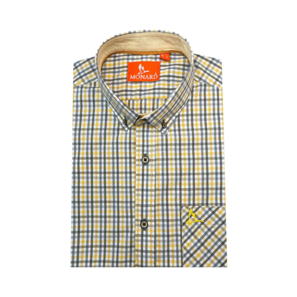 Camisa Ámbar cuadros amarillo y gris - Image 2