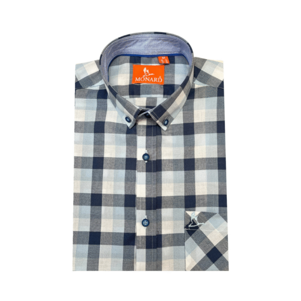 Camisa Zafiro cuadros azul y gris - Image 2