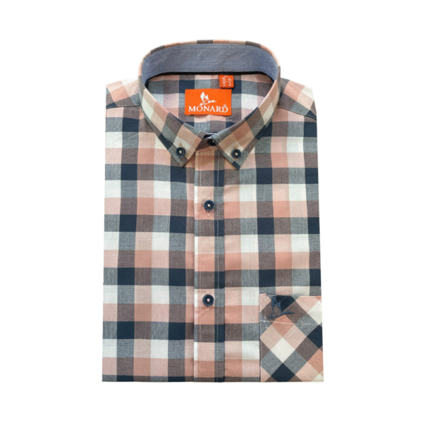 Camisa Coral cuadros rosa y azul - Image 2