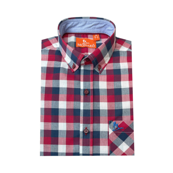 Camisa Caoba cuadros rojo y azul - Image 2