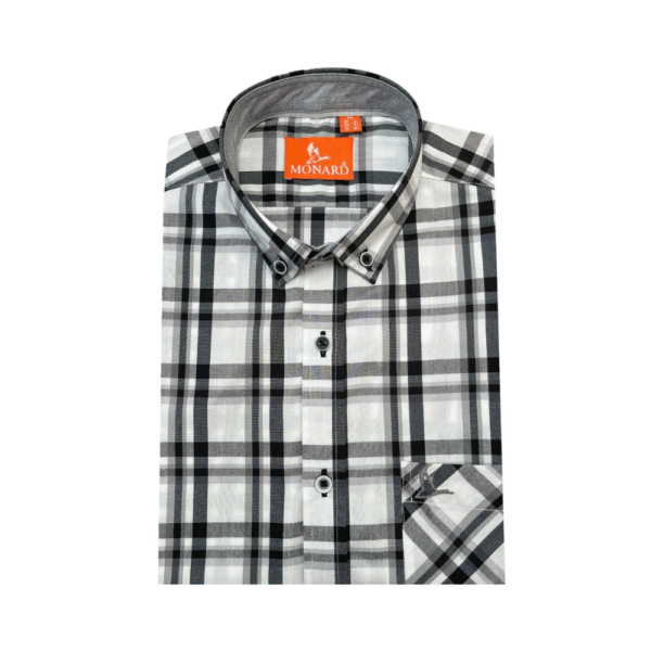 Camisa Mármol cuadros blanco y negro - Image 2