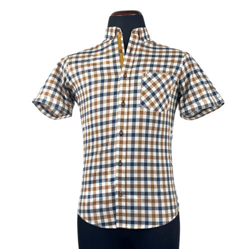 Camisa Roble cuadros marrón y azul