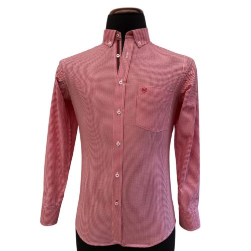 Camisa cuadros pequeños roja
