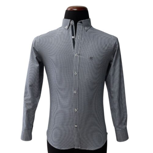 Camisa cuadros pequeños azul