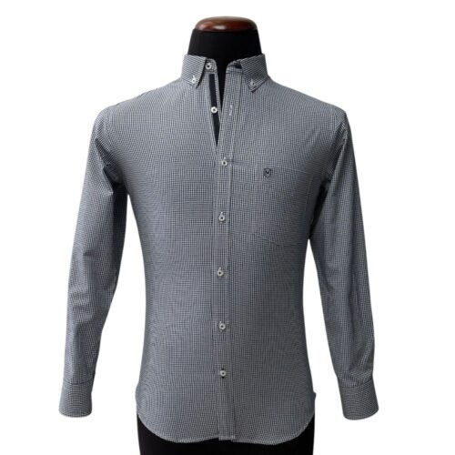 Camisa cuadros pequeños azul