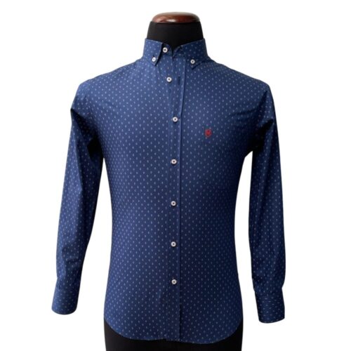 Camisa print azul navy